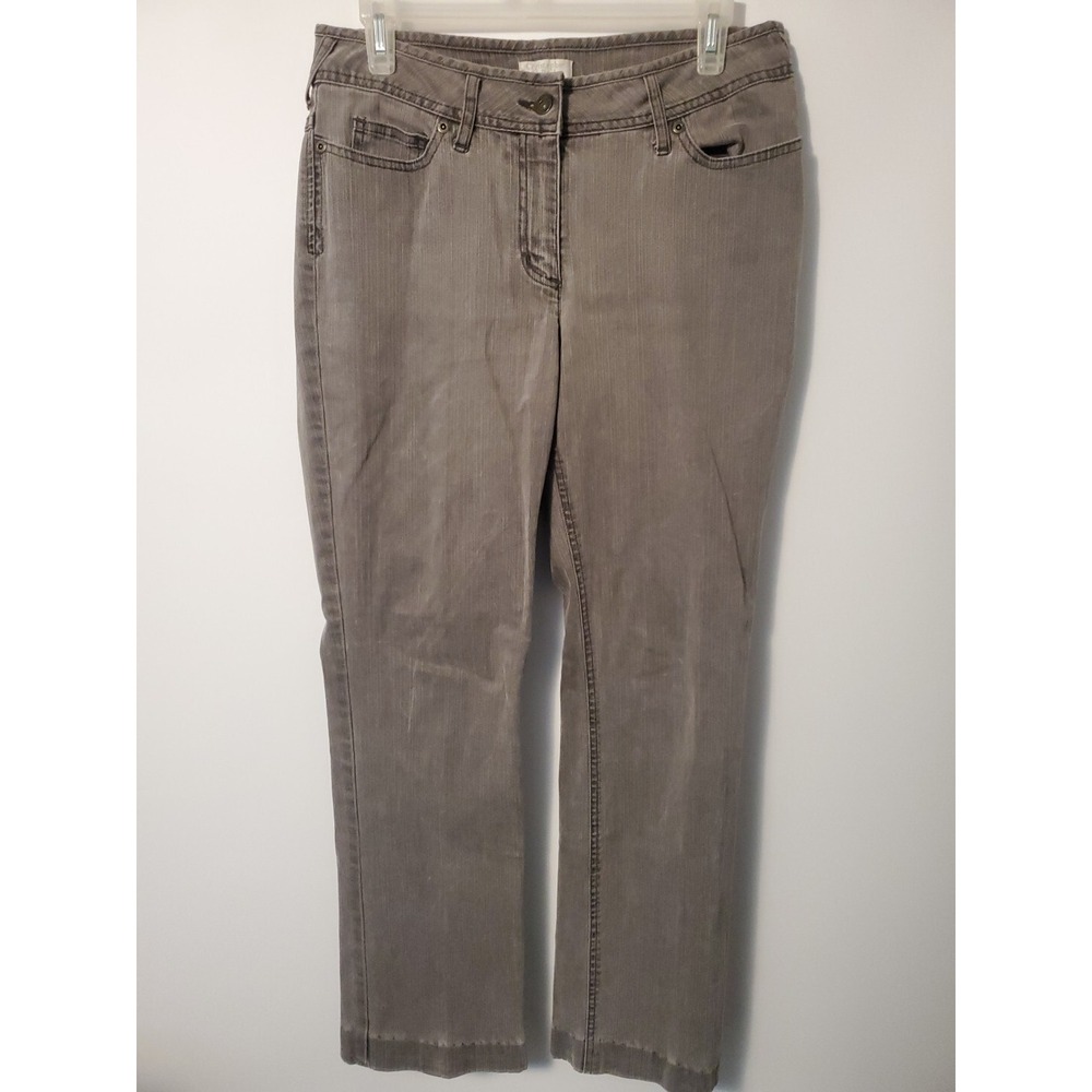 Christopher & Banks Women's  6 Stretch Gray Cotton‎ Blend Denim Straight Jeans
